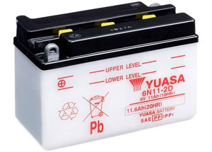 batterie 6N11-2D L 150mm W 70mm H 100mm