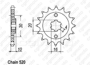 Kit chaine Cagiva 125 Aletta Oro