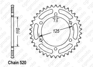 Kit chaine Cagiva 125 Aletta Oro