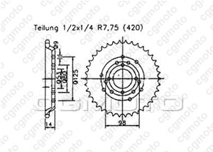 Kit chaine Derbi Fenix 50