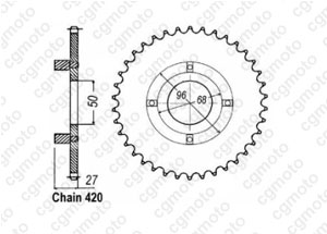 Kit chaine Honda St 70 Dax Ancien Modèle