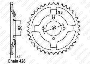 Kit chaine Honda Nx 125 Jd12