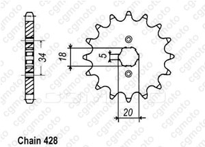 Kit chaine Honda Cb 125 S