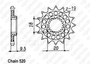 Kit chaine Honda Cr 125 Rg