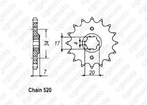 Kit chaine Honda Cr 125 Rd Re