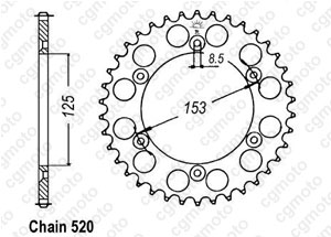 Kit chaine Honda Cr 125 Rd Re