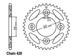 Kit chaine Honda Anf 125 Innova