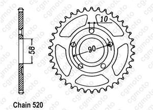 Kit chaine Honda Crm 125 R