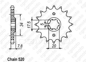 Kit chaine Honda Vt 125 Shadow