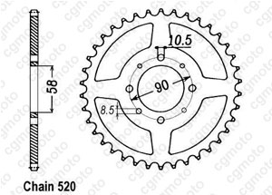 Kit chaine Honda Vt 125 Shadow