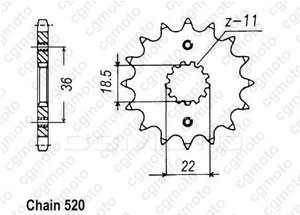 Kit chaine Honda Nx 250 J