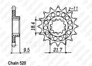 Kit chaine Honda Cr 250 Rh