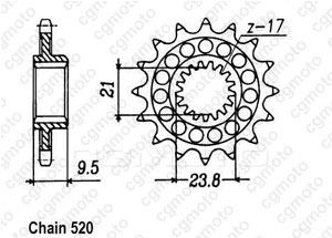 Kit chaine Honda Cr 250 Rj Rk