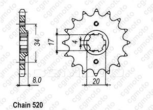 Kit chaine Honda Xr 350 R