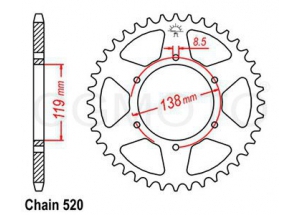 Kit chaine Husaberg 350/501/600 Enduro