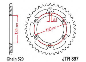 Kit chaine Ktm Mx 125