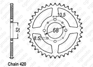 Kit chaine Suzuki Lt 50