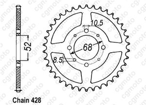 Kit chaine Suzuki Gt 80/Rg 80