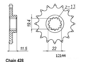 Kit chaine Suzuki Dr 125 S/Se