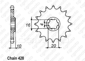 Kit chaine Suzuki Gn 125