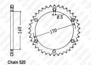 Kit chaine Suzuki Ts 250 Er