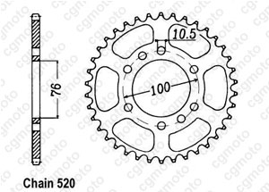 Kit chaine Suzuki Gn 400 Lt