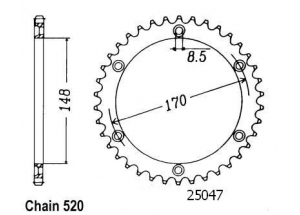 Kit chaine Suzuki Dr 650 R/Rse