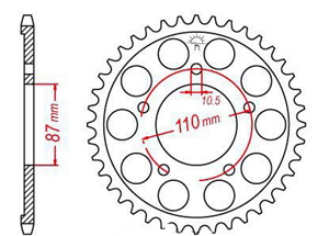 Kit chaine Suzuki Sv 650 N/S Abs