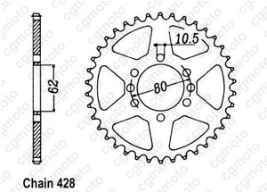 Kit chaine Yamaha Dt 80 Lc2