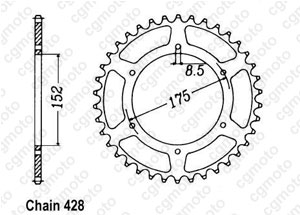 Kit chaine Yamaha Tdr 125 Italie