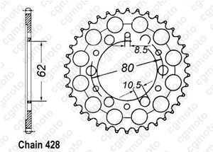 Kit chaine Yamaha Dt 125