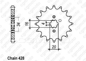 Kit chaine Yamaha Dt 125 Lc