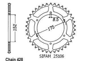 Kit chaine Yamaha Dtr 125