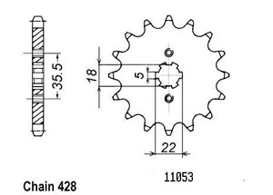 Kit chaine Yamaha Tw 125