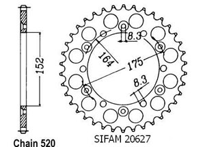 Kit chaine Yamaha It 175