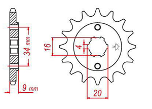 Kit chaine Yamaha Yfs 200 Blaster