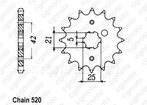 Kit chaine Yamaha Xv 250 Virago