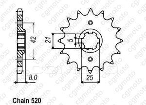 Kit chaine Yamaha Srx 600