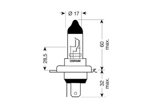 Ampoule H4-12V 60/55W P43t Xtra White