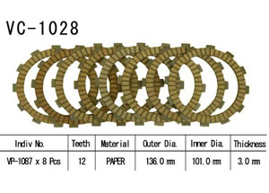 Kit Disques d'Embrayage Garnis Cross Cr125 R 2000/2002