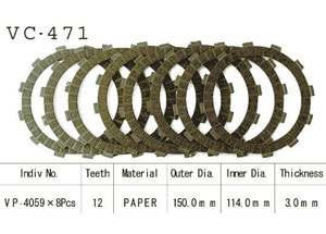 Kit Disques d'Embrayage Garnis Kx250 H1/H2 1990/1991