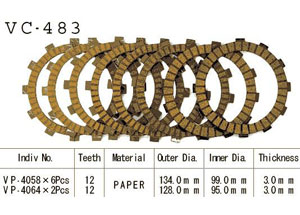 Kit Disques d'Embrayage Garnis Kx125 J2 1993